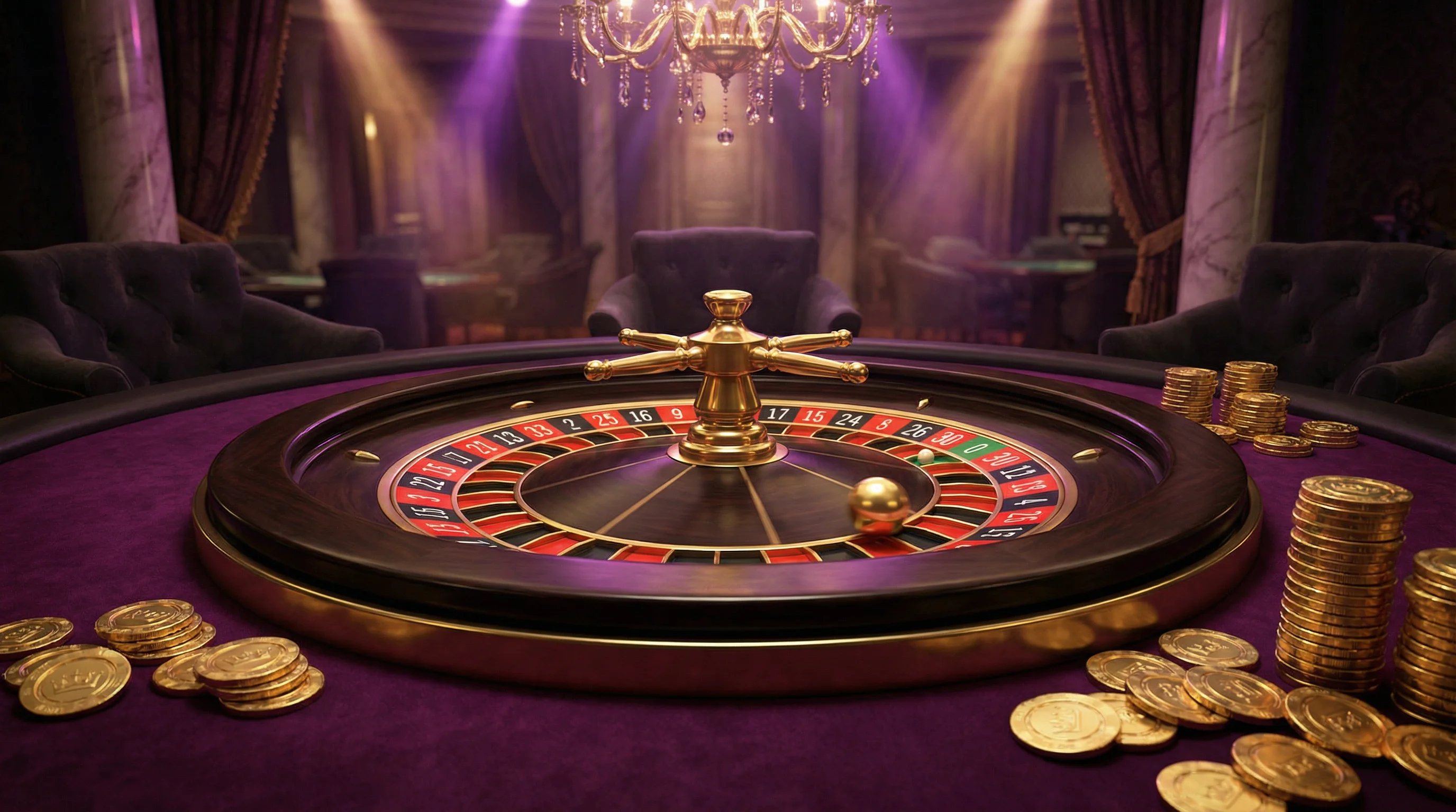 Roleta europeia com bola dourada no betnacional